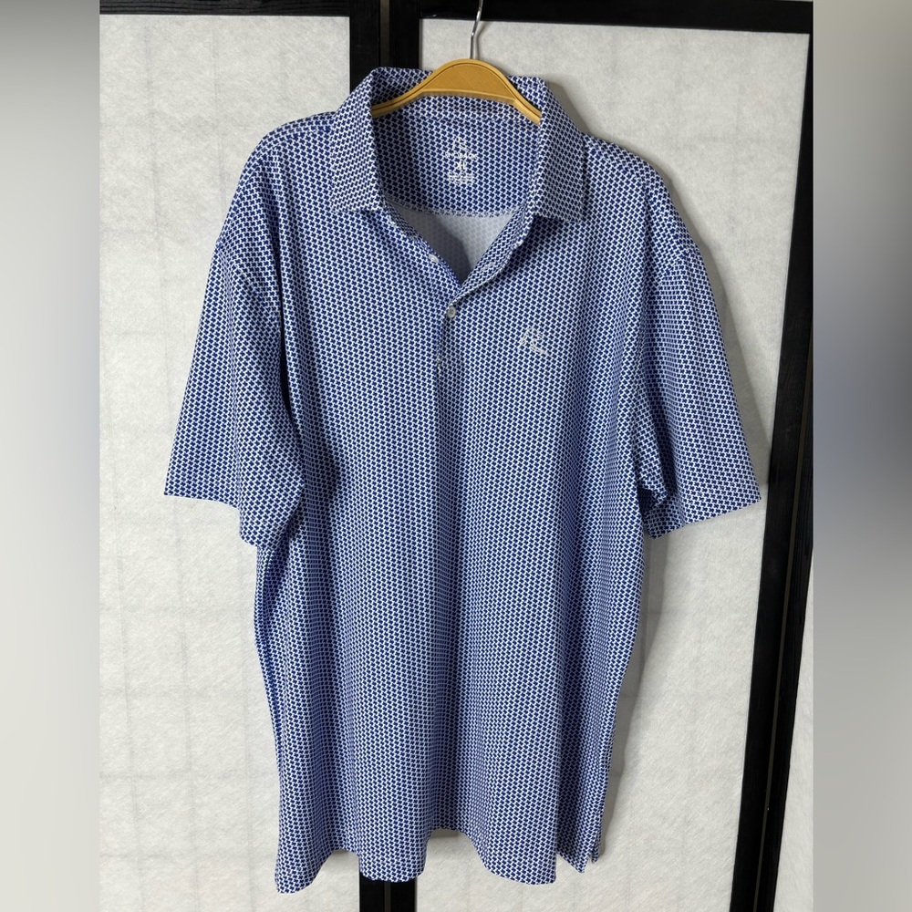 Rhoback Texas Flag Short Sleeve Stretch Golf Polo Shirt pristine XL